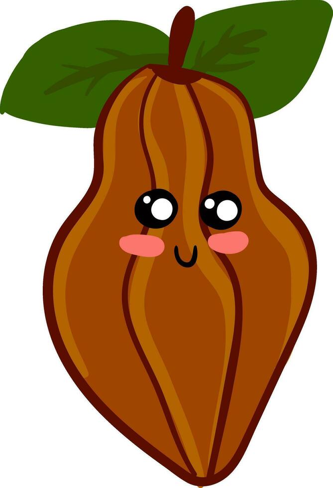 A cute red cacao vector or color illustration