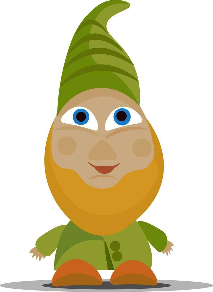 smiling dwarf vector or color illustration