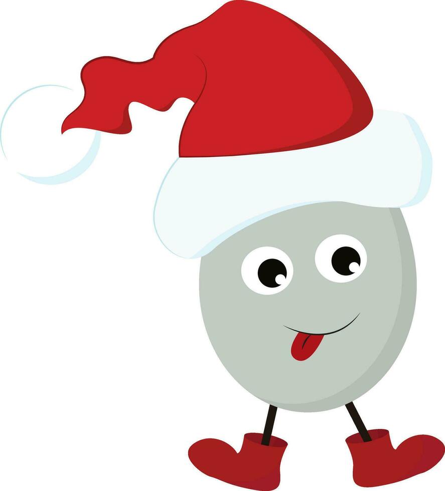 huevo en Papa Noel sombrero vector o color ilustración