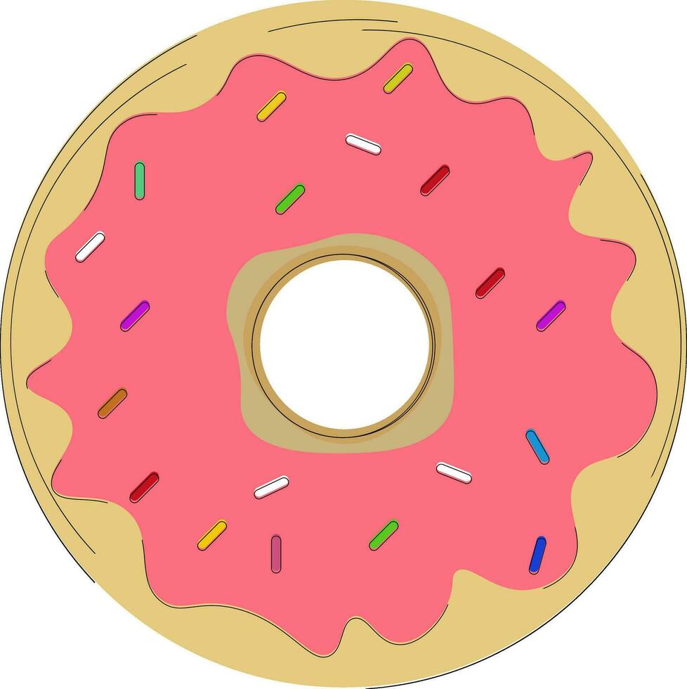 Sweet donut vector or color illustration