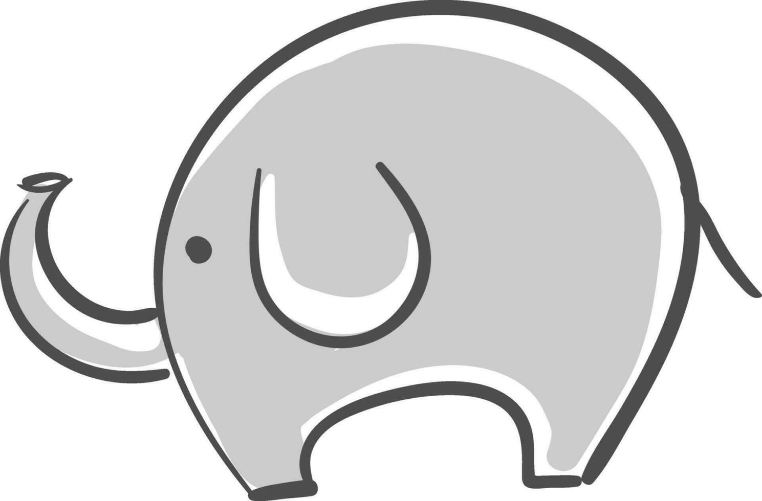 Fat elephant vector or color illustration