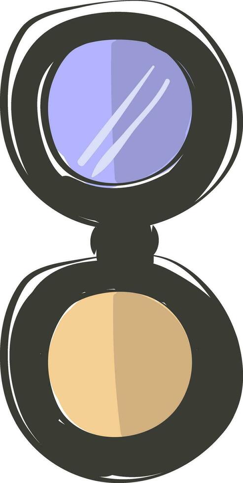 Compact face powder vector or color illustration