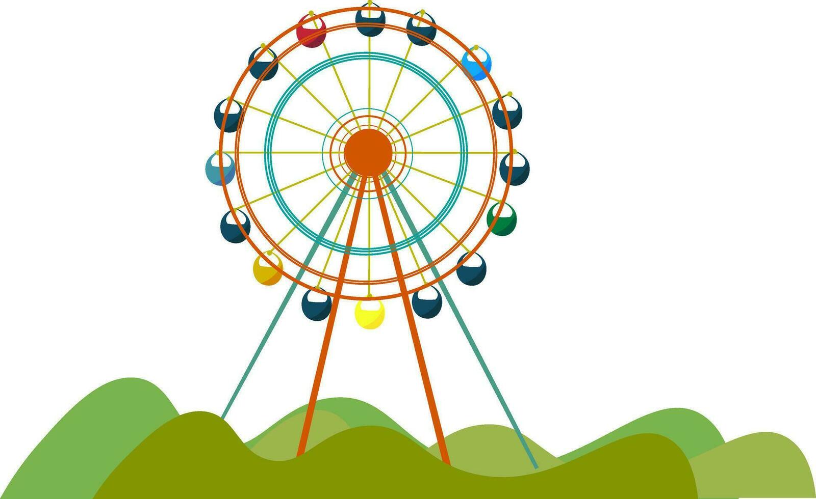 Giant Ferris vector or color illustration