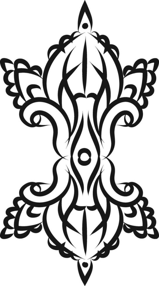 A black flower decor vector or color illustration
