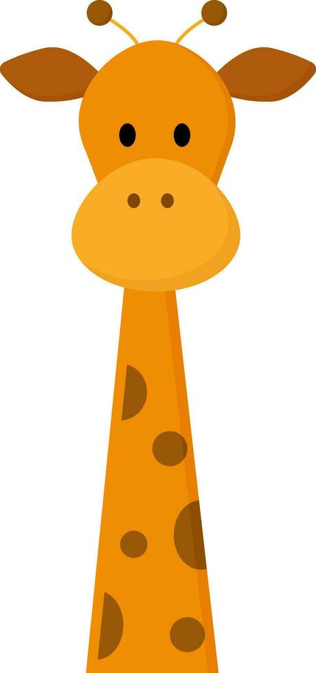 Staring giraffe vector or color illustration