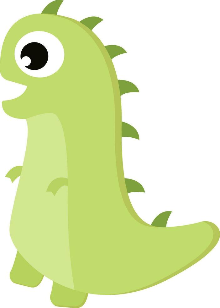 un verde dinosaurio con cuernos vector o color ilustración