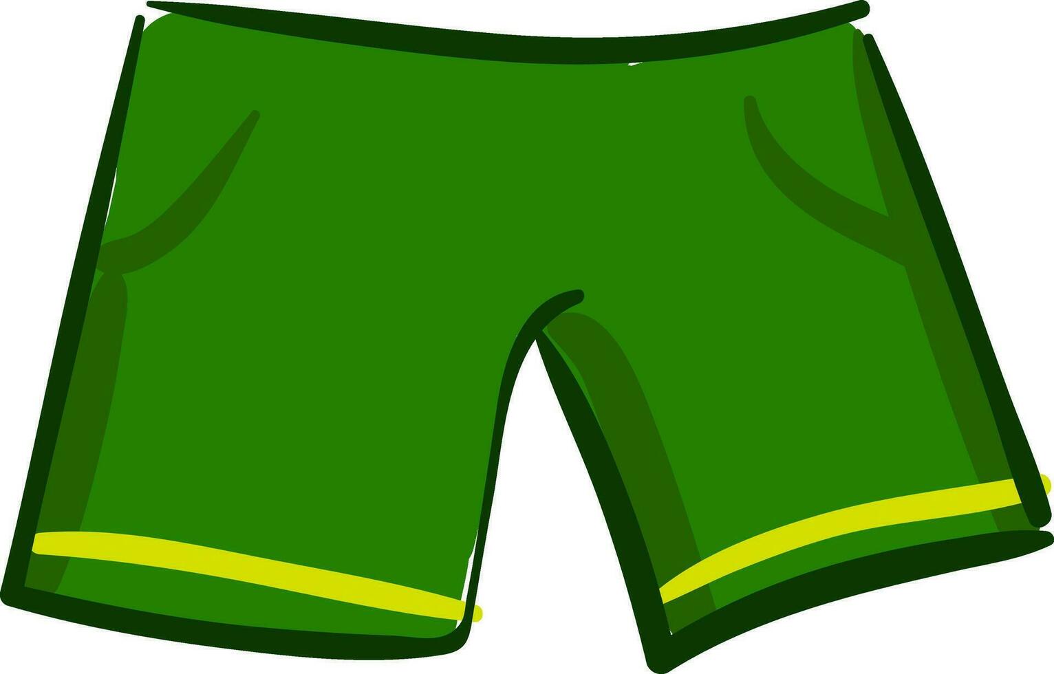 A green color sports shorts vector or color illustration