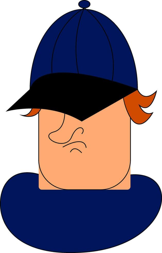 un chico en azul gorra vector o color ilustración