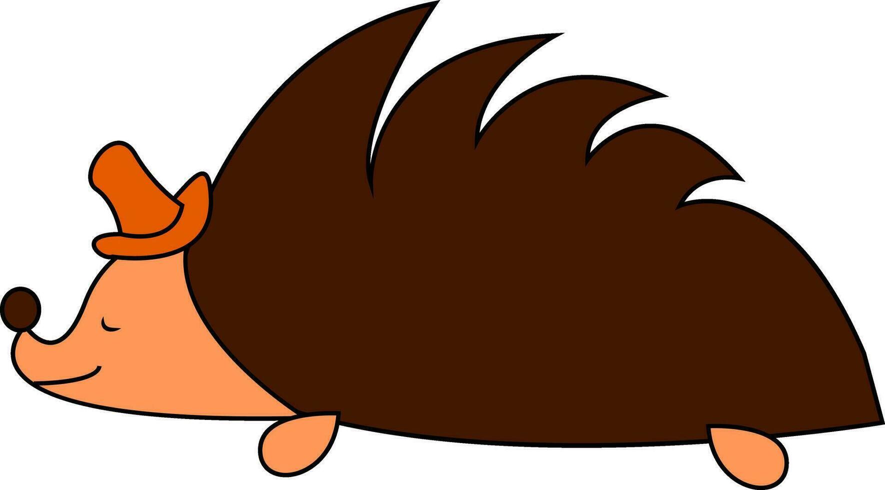 Cute hedgehog vector or color illustration