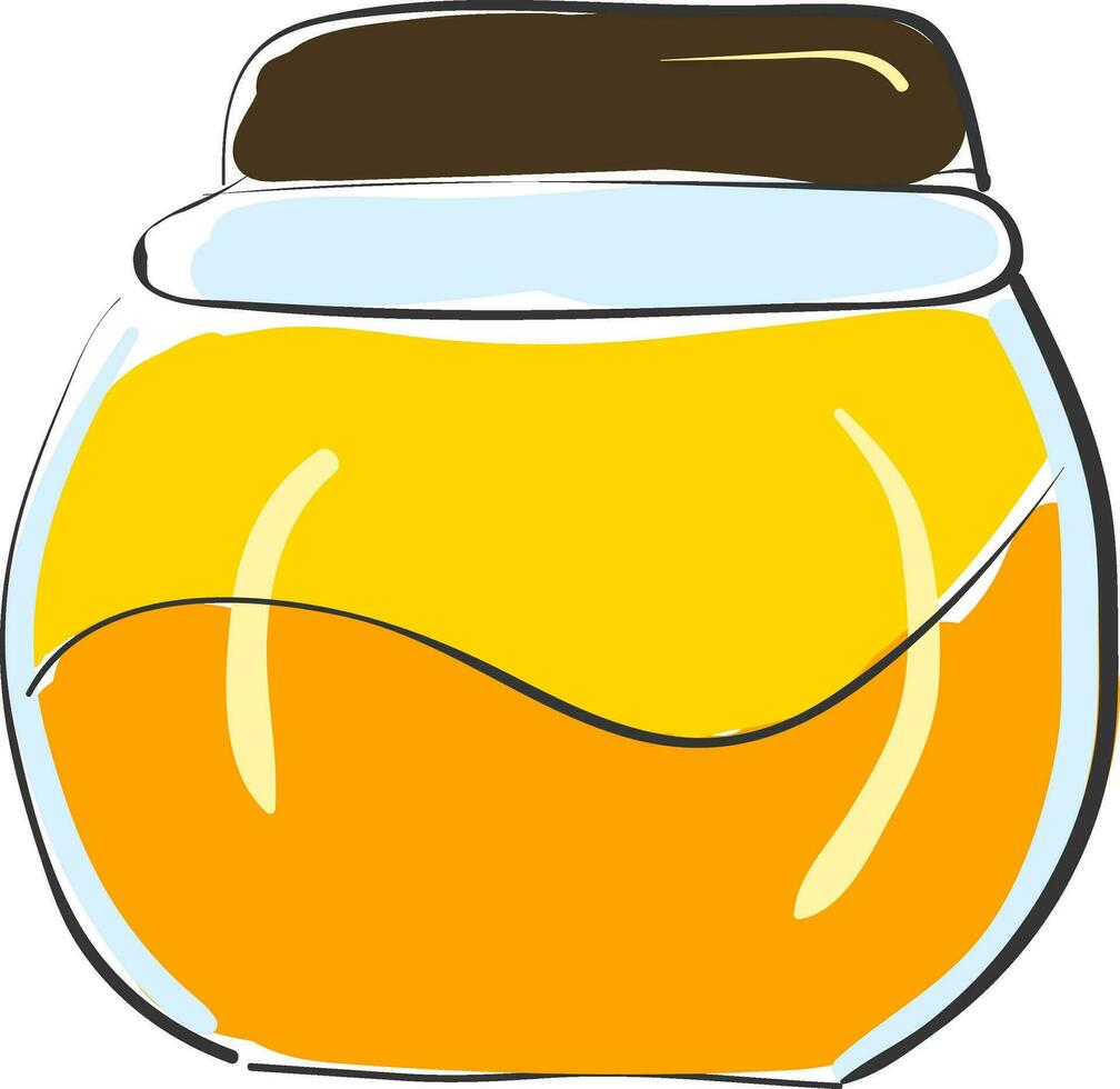 Honey in a glass container vector or color illustration