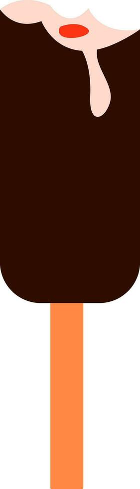 Chocolate ice cream vector or color illustration