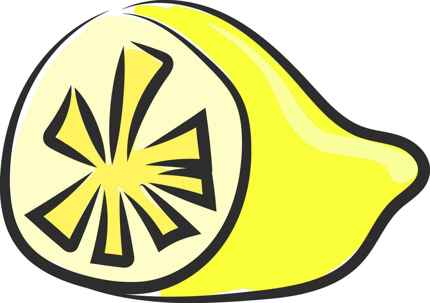 Half lemon vector or color illustration