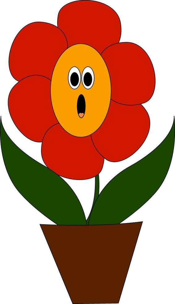 A little red flower vector or color illustration