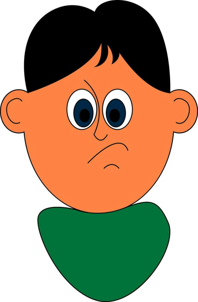 Mad boy vector or color illustration