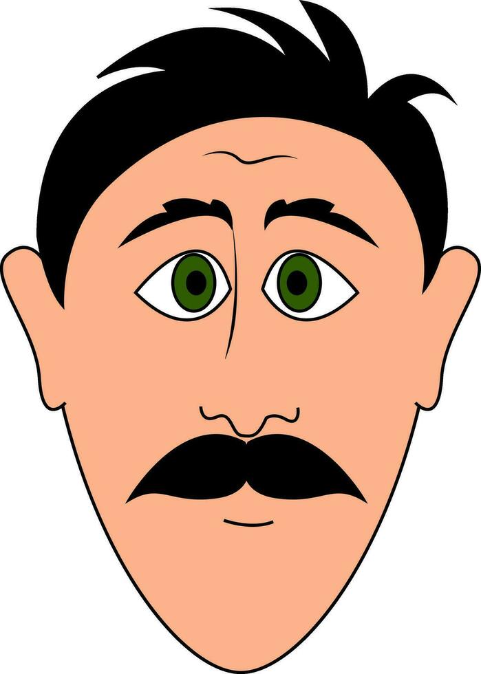 hombre con verde ojos vector o color ilustración