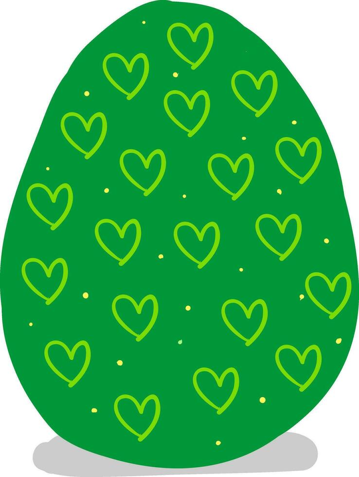 Green Easter eggs vector or color illustration