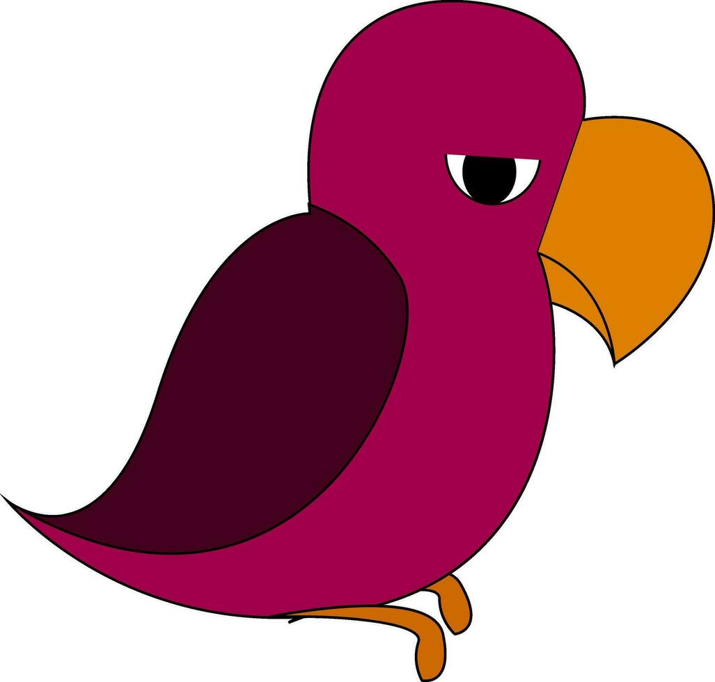 Mad parrot vector or color illustration