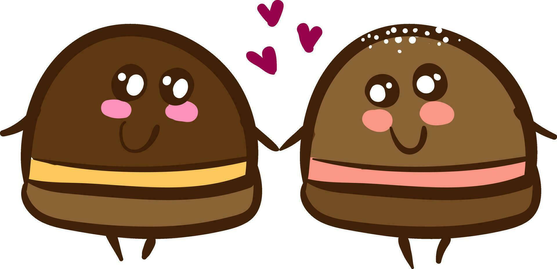 Love of chocolate truffles vector or color illustration