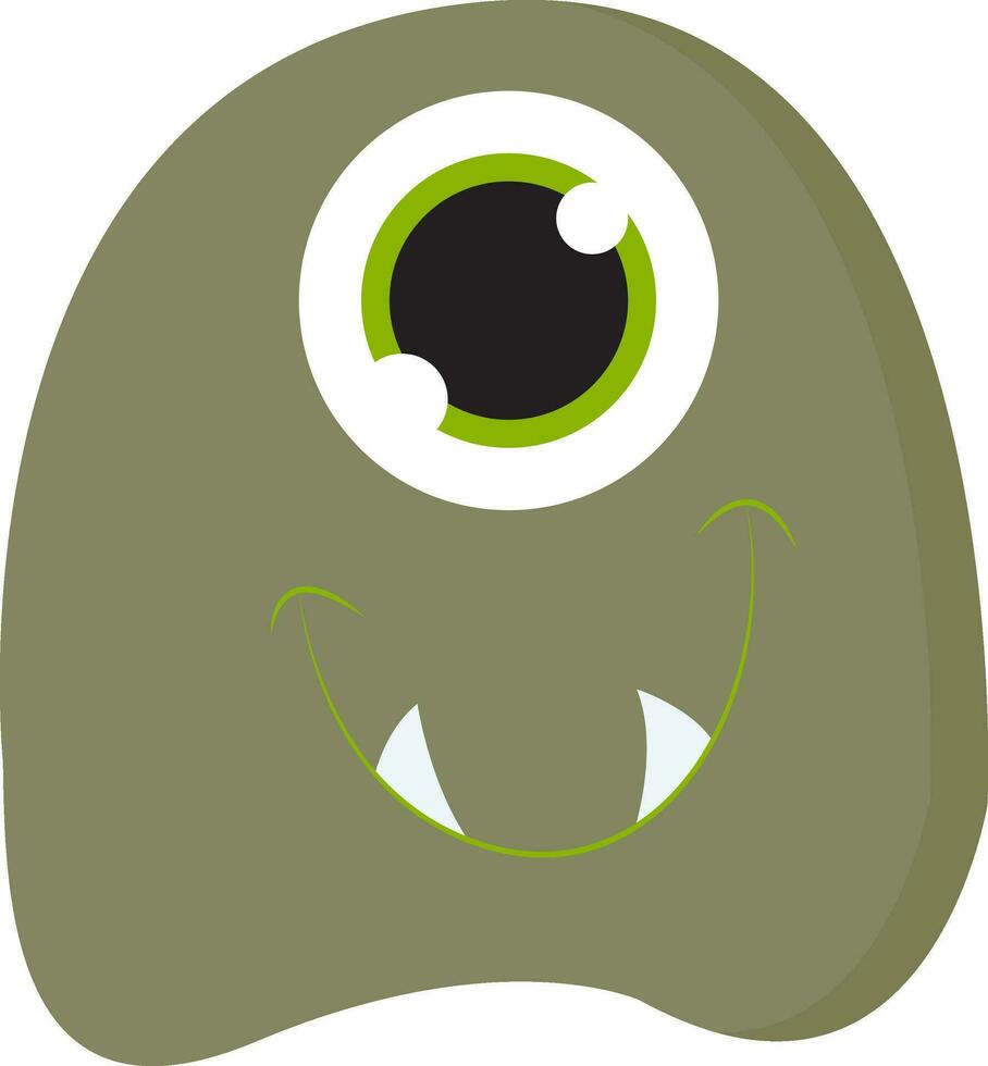 monstruo con verde ojos vector o color ilustración