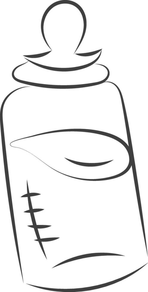 Milk in feeding bottle vector or color illustration