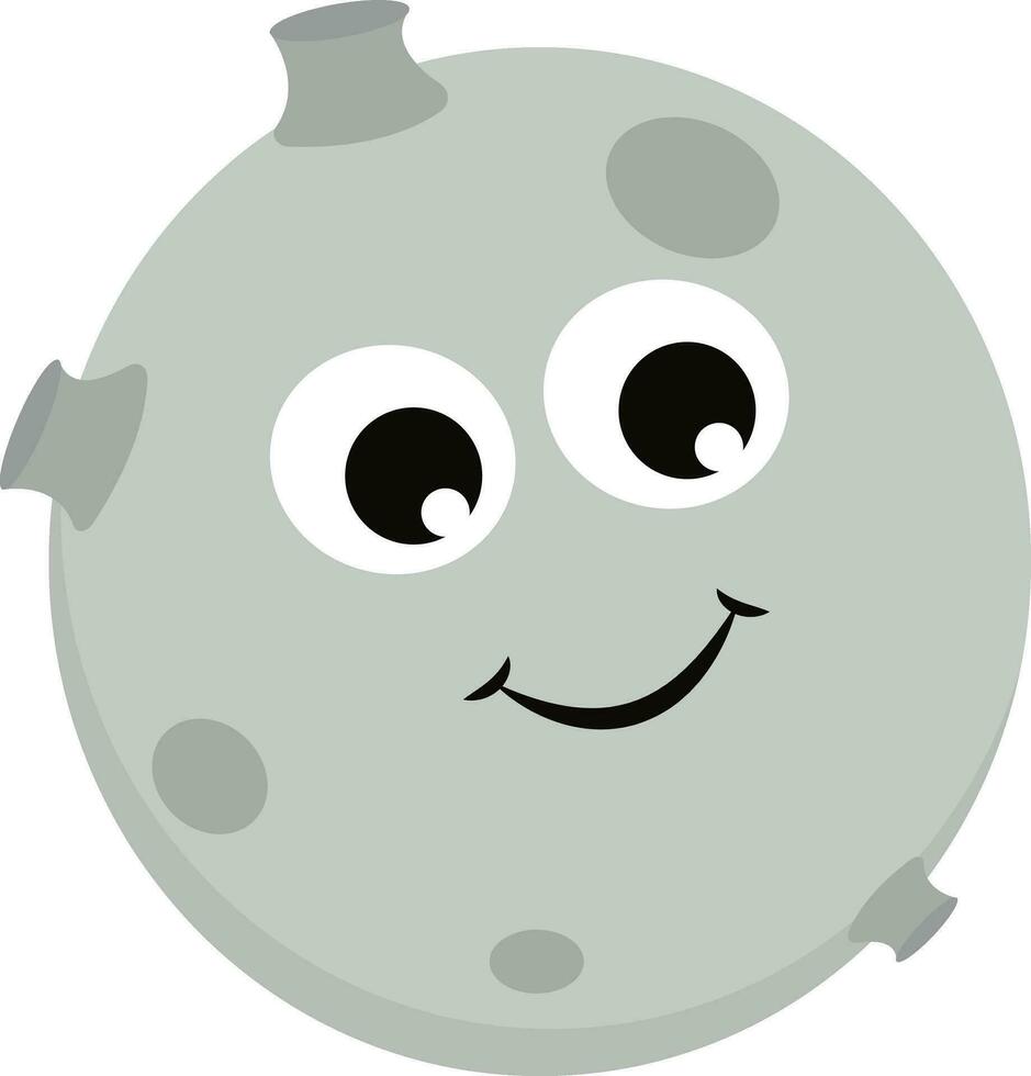 Happy moon vector or color illustration