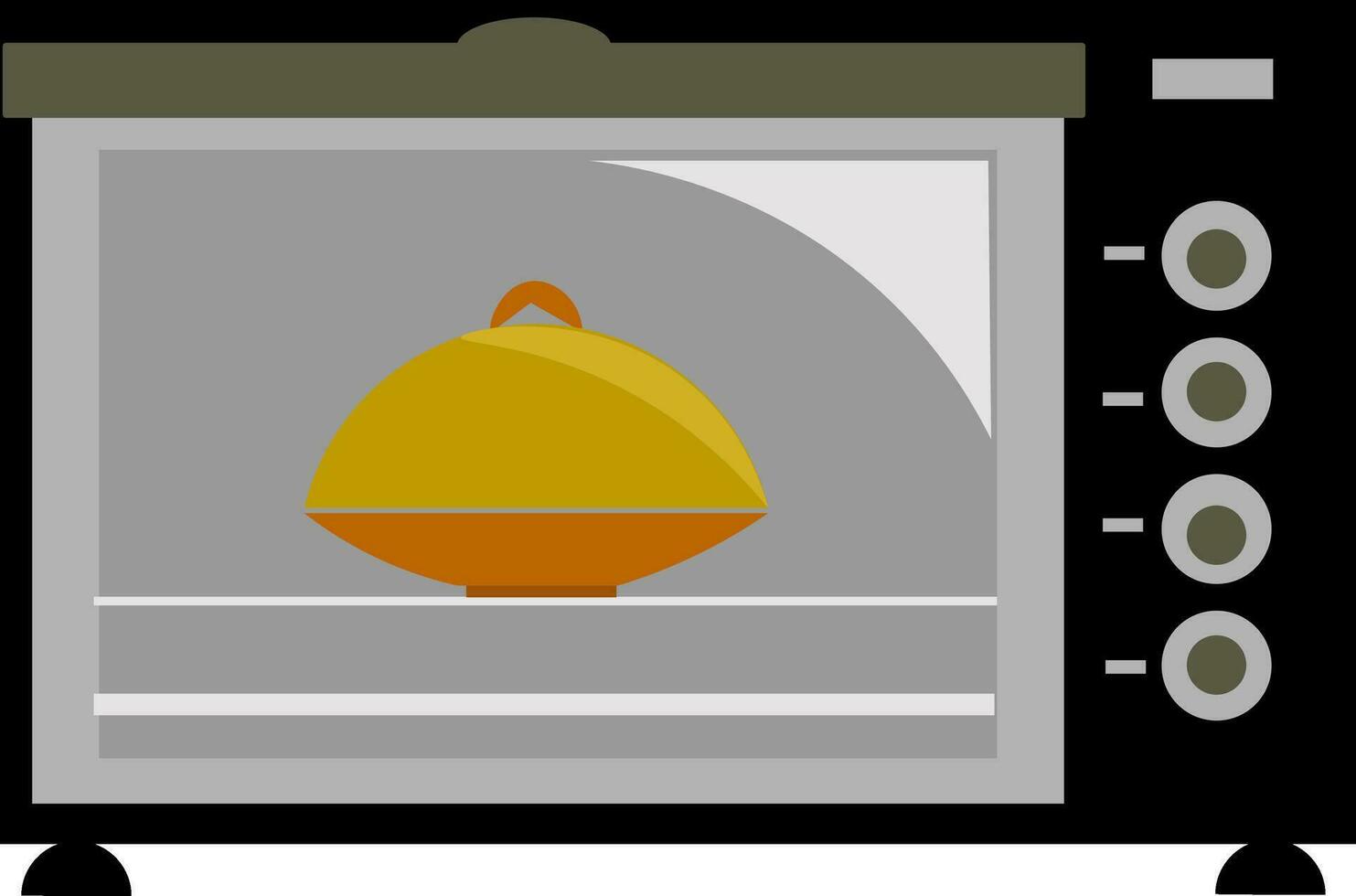 Smart oven vector or color illustration