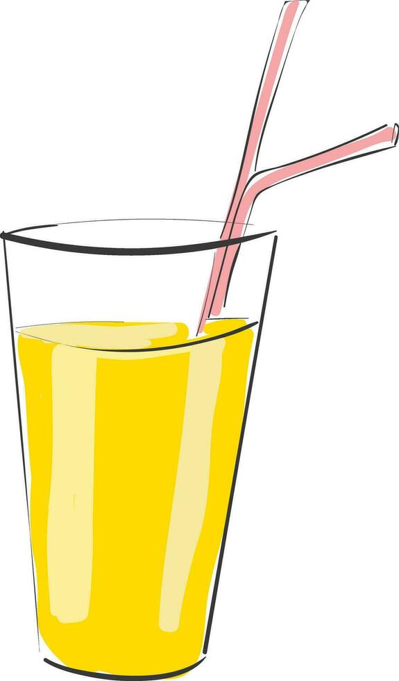 Fresh orange juice vector or color illustration