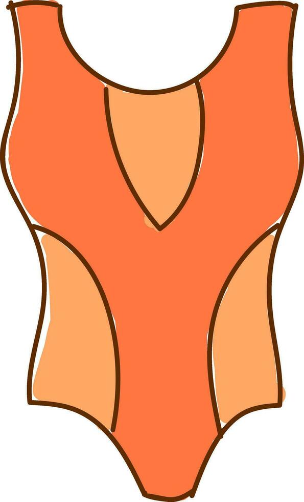 Orange swimsuit vector or color illustration