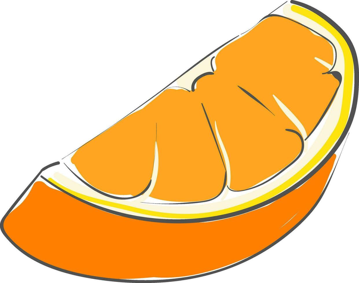 Piece of orange vector or color illustration