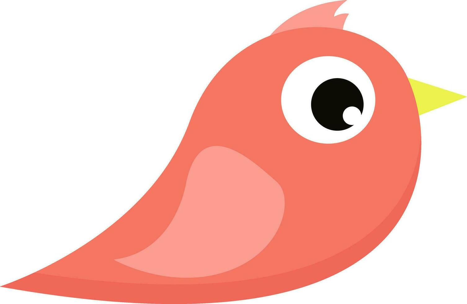 Pink bird with yellow legs vector or color illustration
