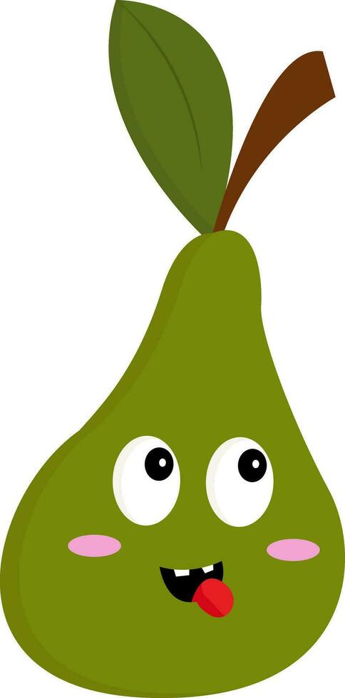 A green pear vector or color illustration