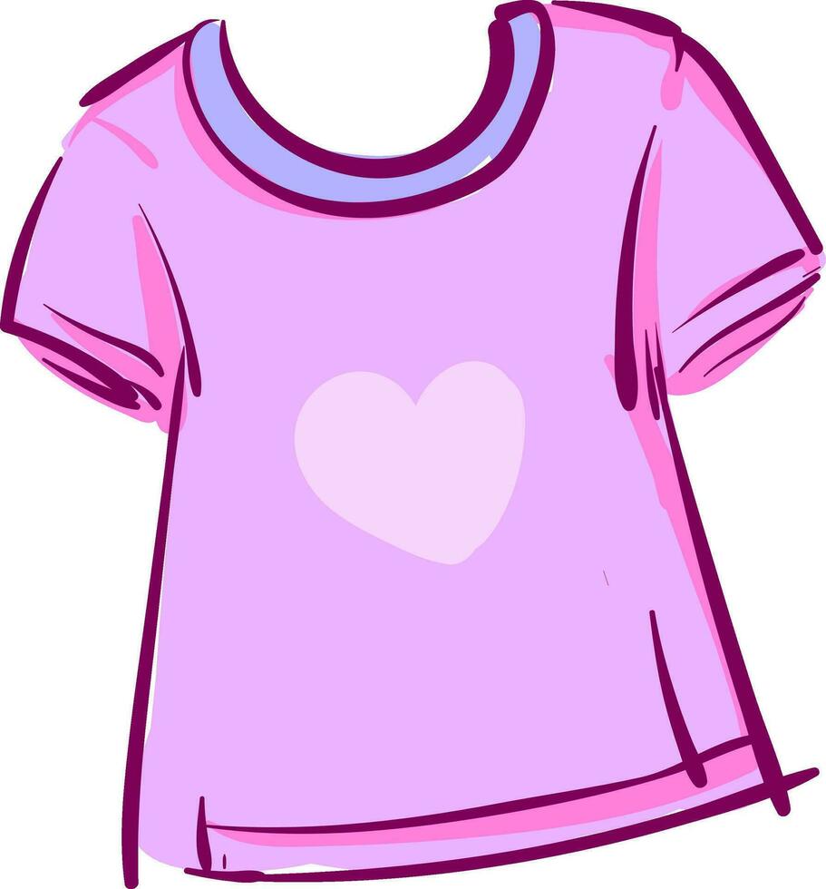 A pink heart t-shirt vector or color illustration
