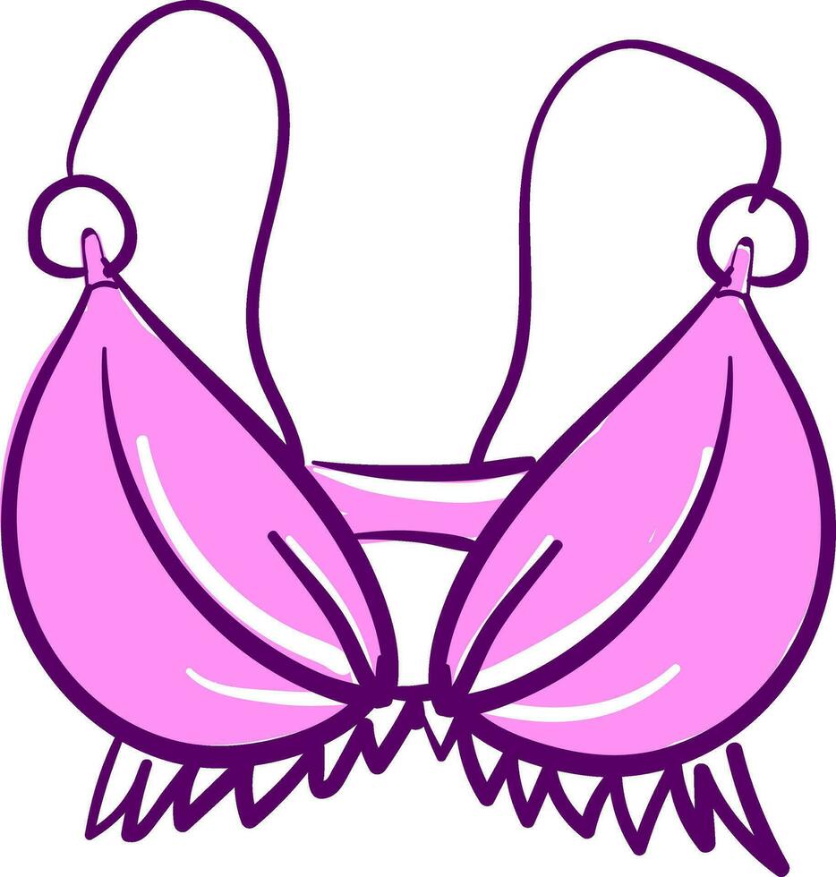 cute pink bra vector or color illustration