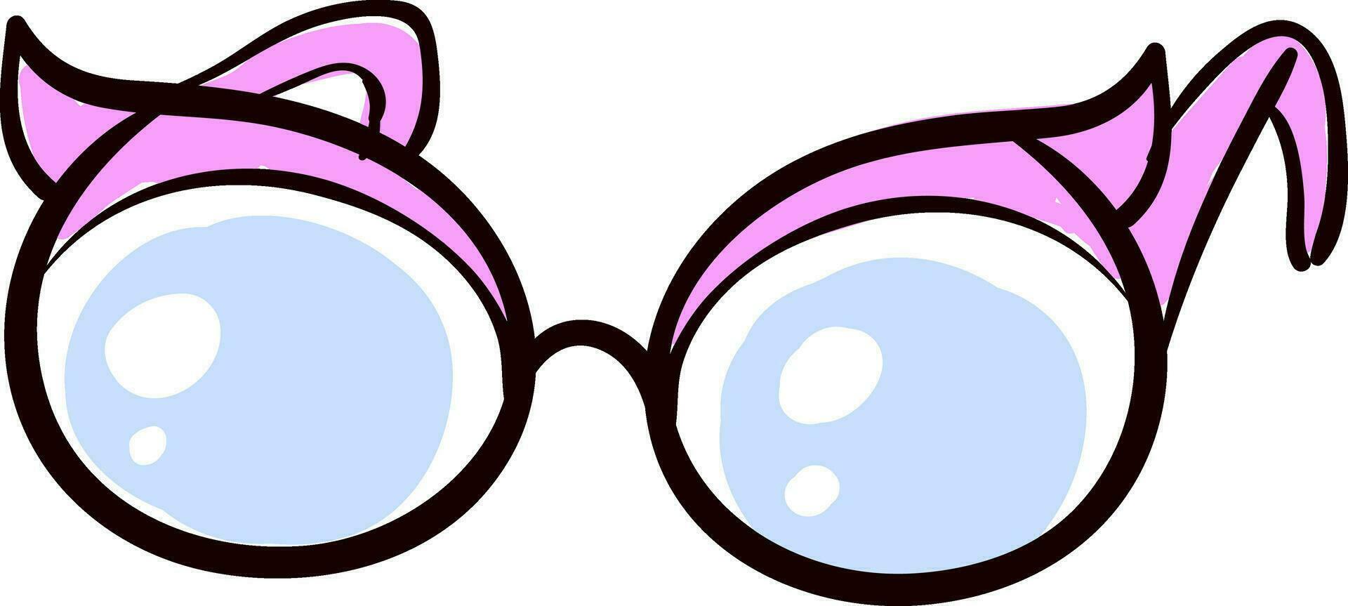A funny pink glasses vector or color illustration