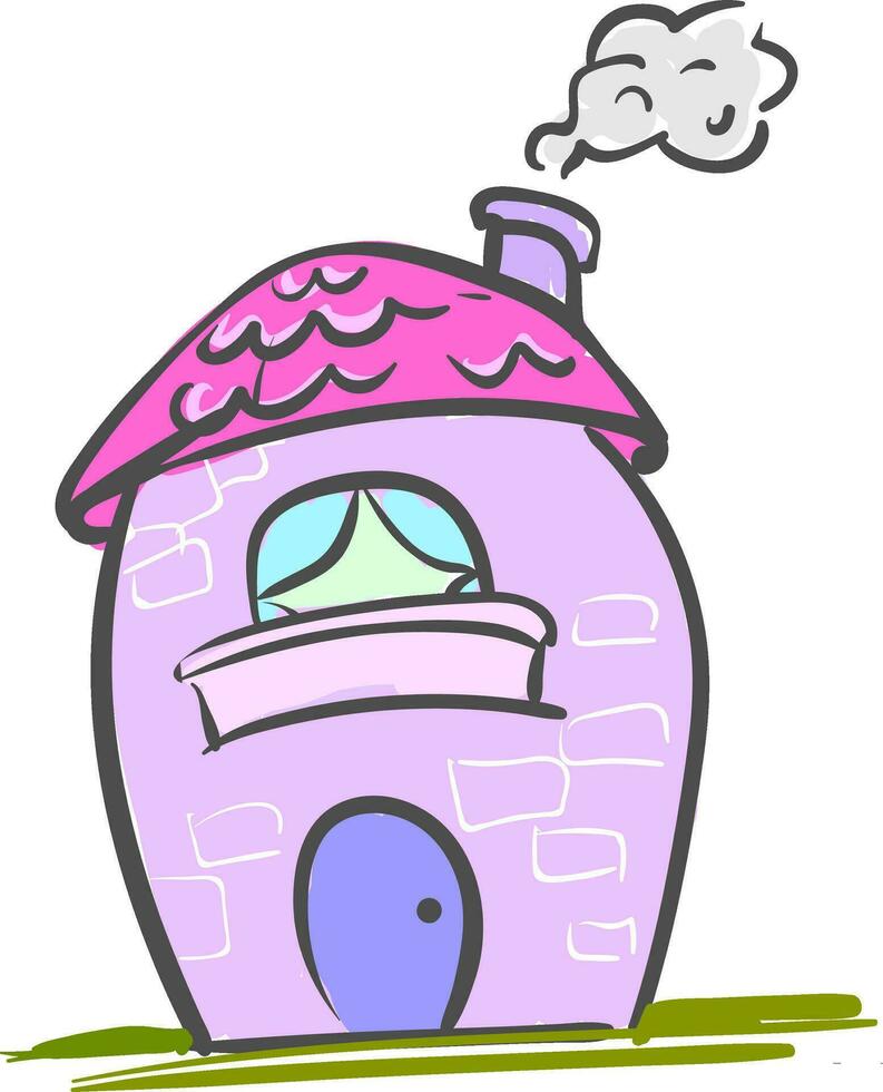 A pink house vector or color illustration 34513575 Vector Art at Vecteezy