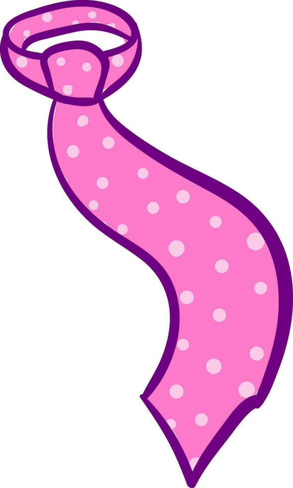 Pink tie vector or color illustration