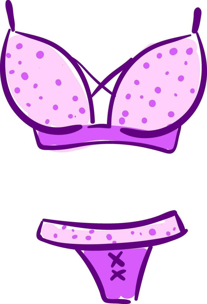 A pink swimsuit vector or color illustration