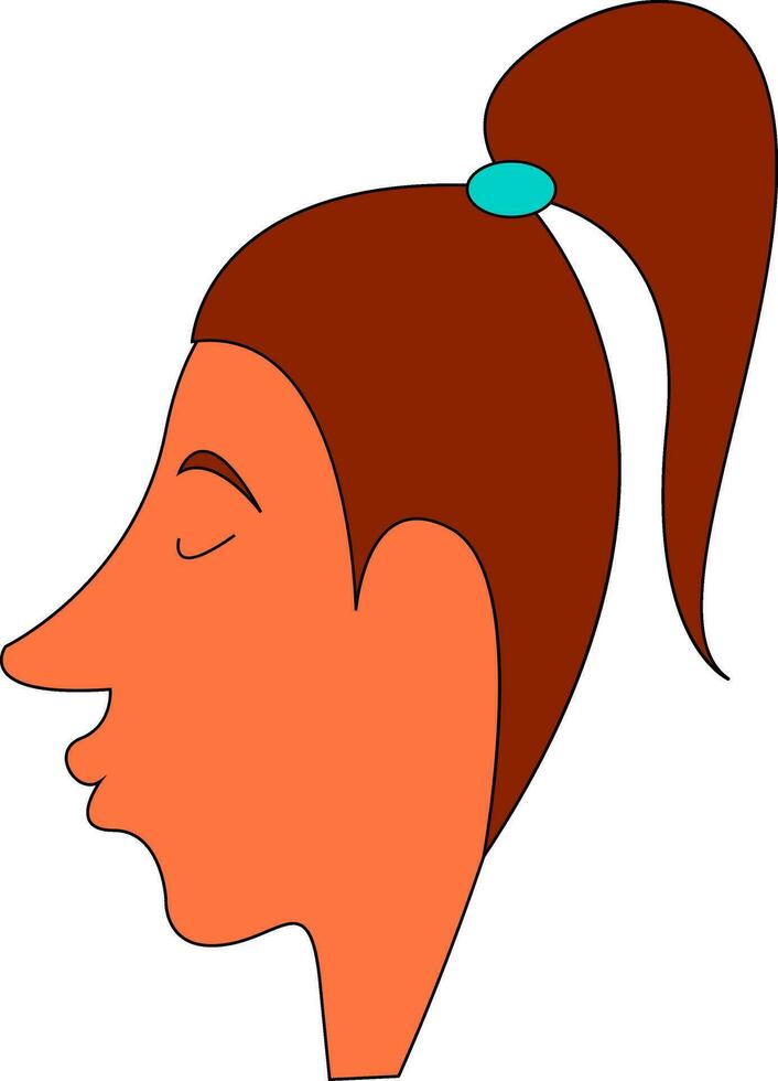 A profile of a women vector or color illustration