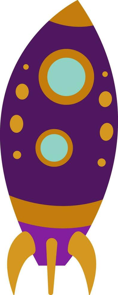A purple rocket vector or color illustration