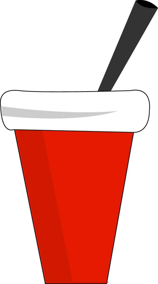 A red drink on a handy cup vector or color illustration