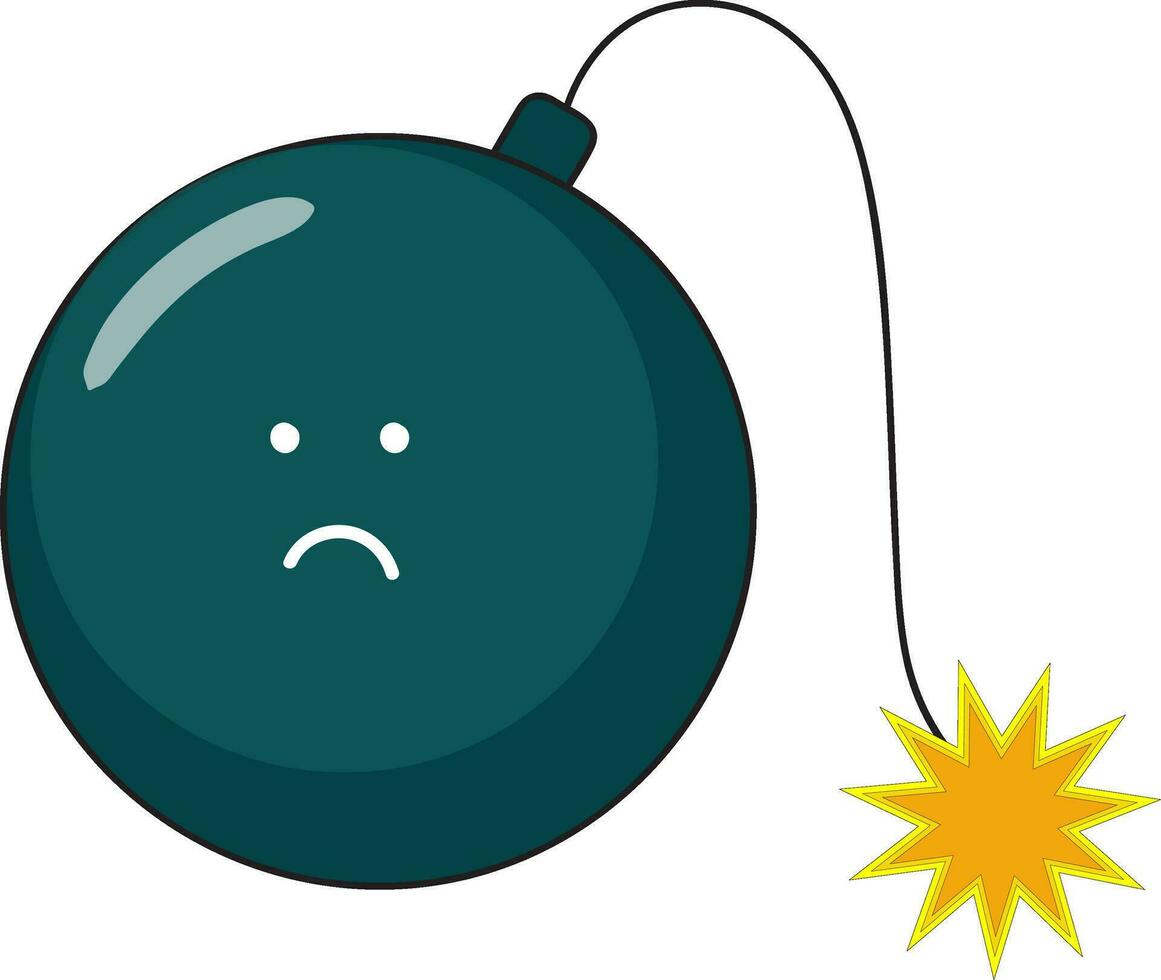 A sad bomb vector or color illustration