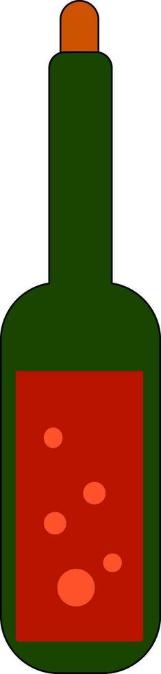 A bottle of tasty red wine vector or color illustration