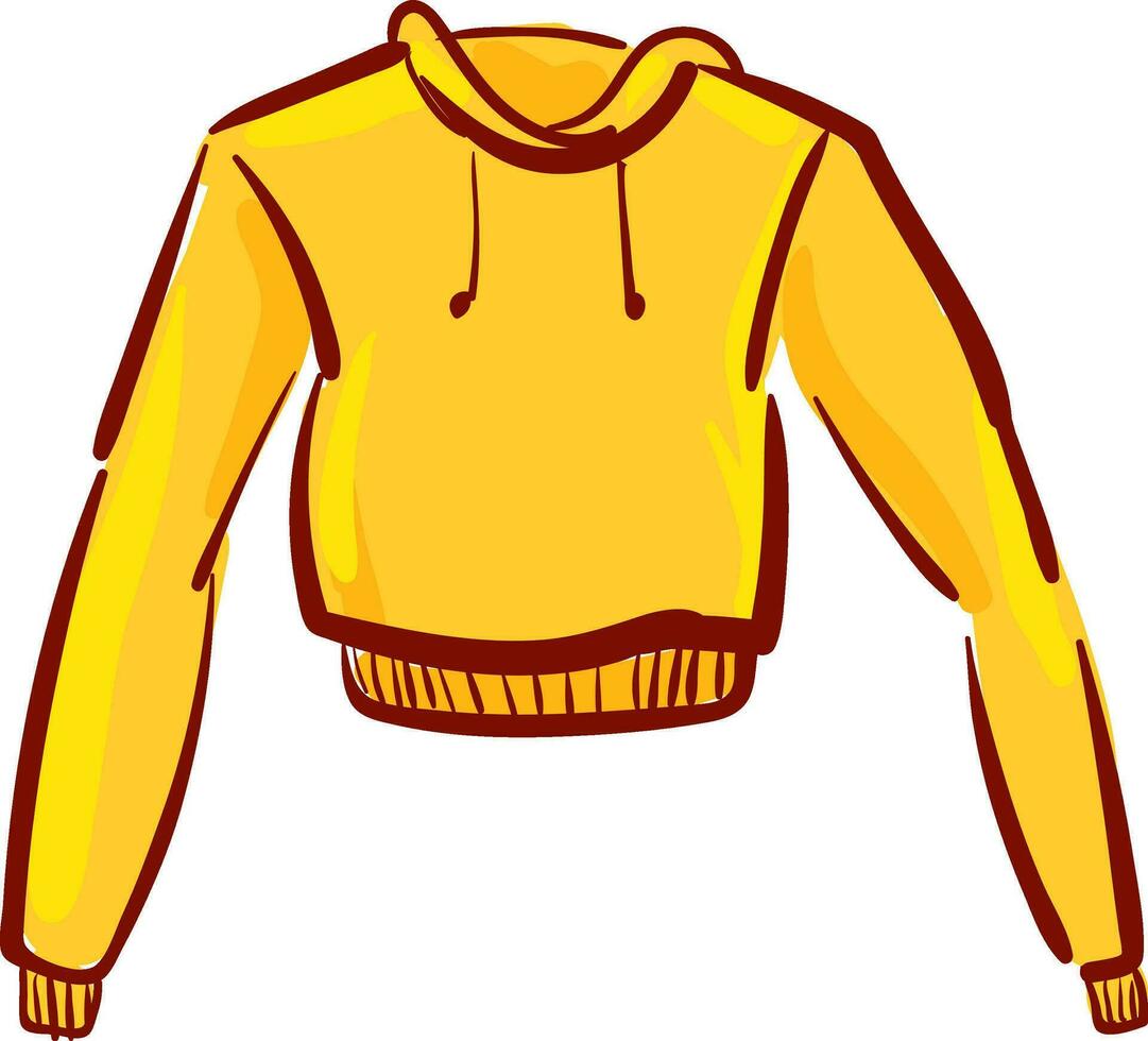 A trendy yellow hoody vector or color illustration