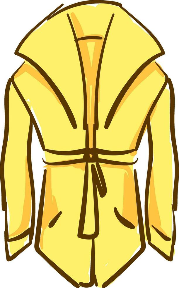 A stylish yellow coat vector or color illustration