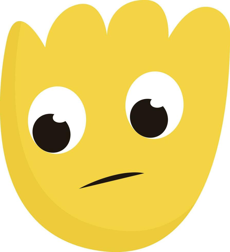 An ugly yellow little monster vector or color illustration