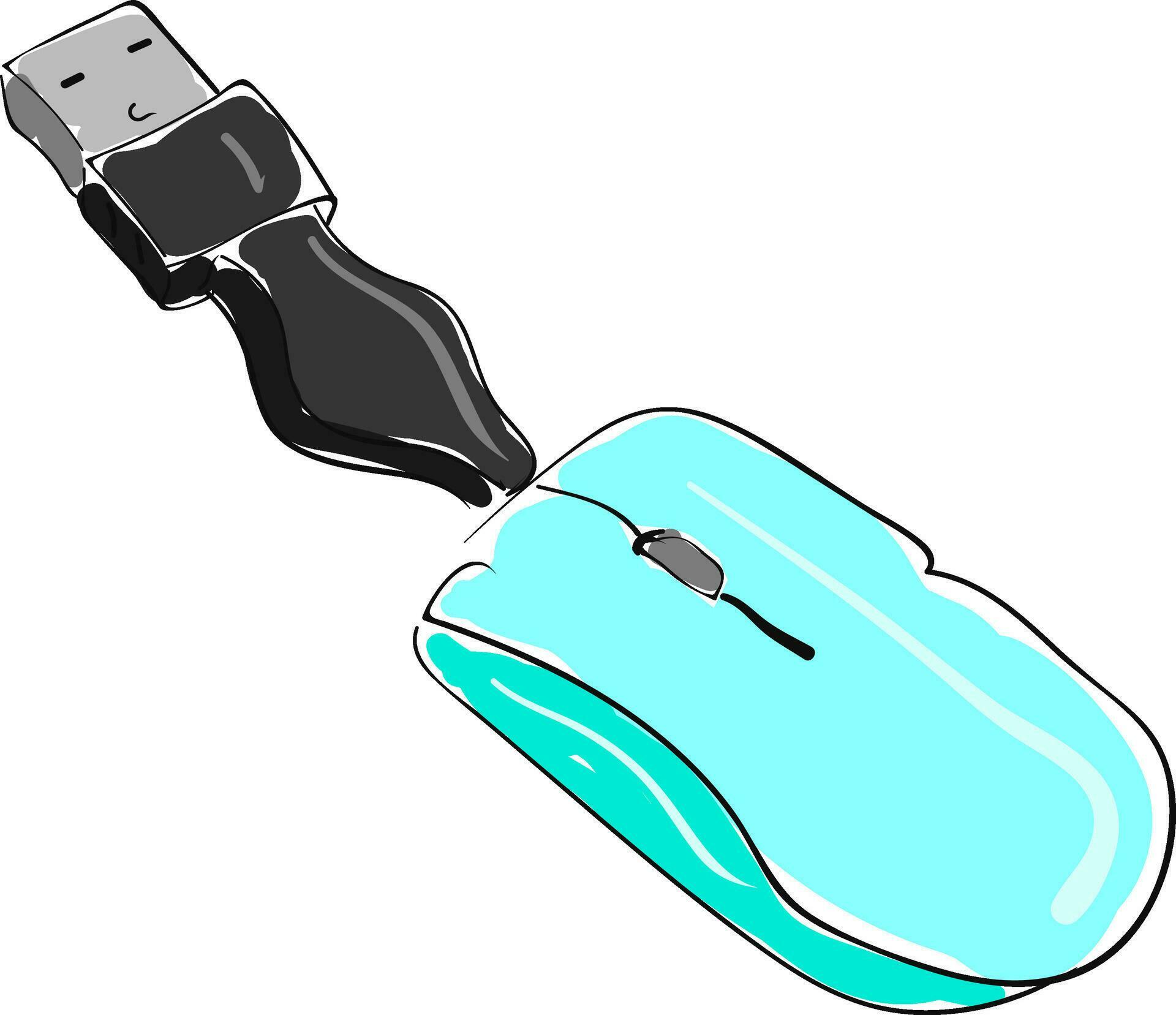 Green computer mouse, vector or color illustration. 34513862 Vector Art