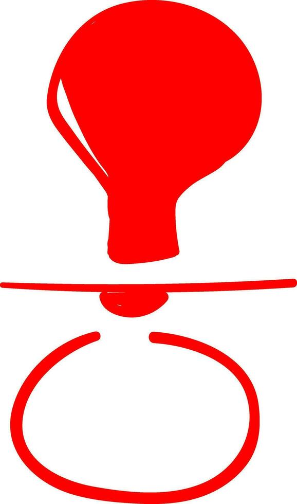 Red nipple, vector or color illustration.
