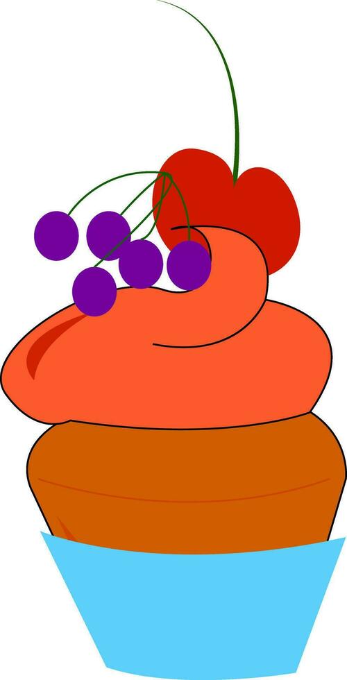 A berry cake, vector or color illustration.