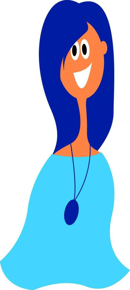 A blue dress, vector or color illustration.