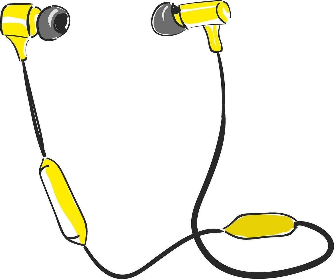 Bluetooth earpiece, vector or color illustration.